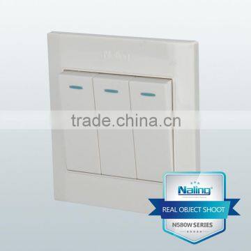 Home Hotel Appliance Push Button 3 Gang 2 Way Wall Switch photo-2