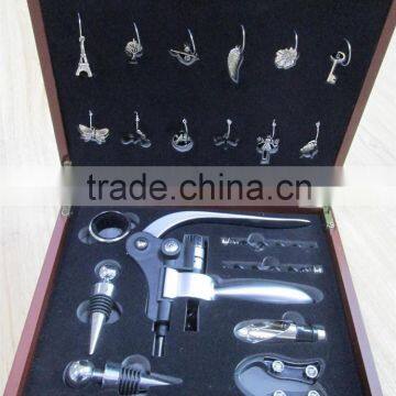 2015 NEW 21pcs Rabbit wine opener wooden box wine set