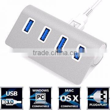 High Speed 5Gbps USB 3.0 Stylish Metal 4 Ports Aluminium USB 3.0 Hub