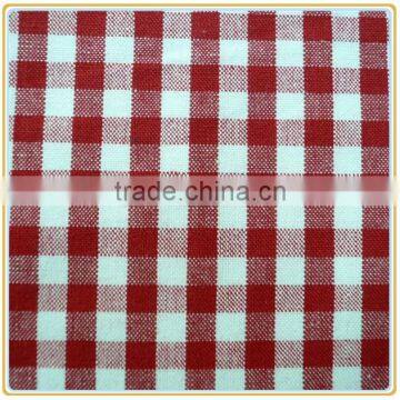 100% Cotton Carded 16s Red/white Mono Checks Yarn Dyed Fabric