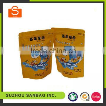 PP/PO/PE plastic food packaging bag with carrier handle in custom sizes