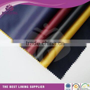 210T plain taffeta oil CIRE lining fabric with pu coating