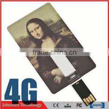 hot sell Credit card popular usb business card shape usb memory stick 4gb with logo printing