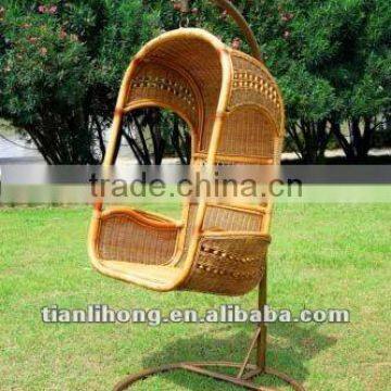 Patio/garden natural rattan hanging swing basket chair