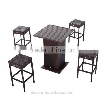 Outsunny 5 Piece Adjustable Outdoor Rattan Bar Set