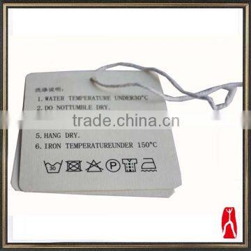 Cheap art paper care washable clothing sewing hang tag