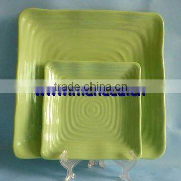 solid color square mealmine dinner set ,square melamine plate