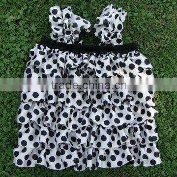 Girls baby black polka dot Satin Petti Tops,sexy baby girl clothes, kids tank tops