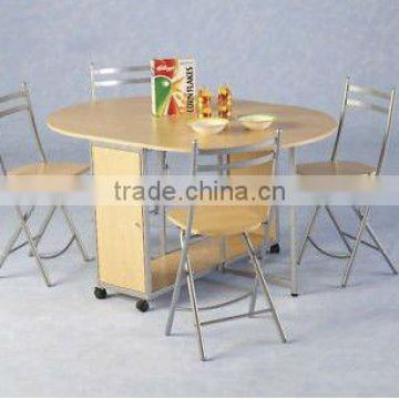 New Budget Butterfly Dining Table Set 4 Folding Chairs