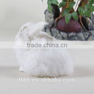 Animal Figures Artificial Animal Bunny White Rabbit With Red Eyes photo-2