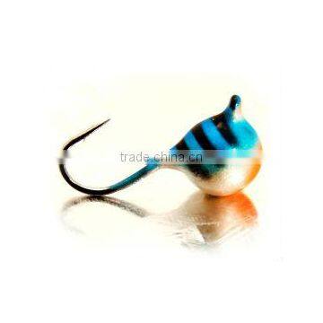 Competitive round ice fishing tungsten jigs