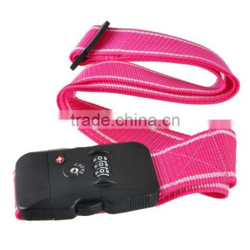 2m 3Dial Combination TSA Black Lock Luggage Suitcase Secure Safe Strap Belt Pink