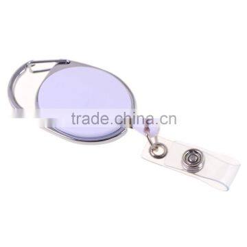 Gifts Retractable Metal Card Badge Holder Steel Recoil Key Ring Belt Clip