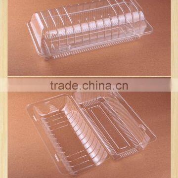 ECO Friendly Square Plastic Food Packaging Cake Box With Paper Label photo-3