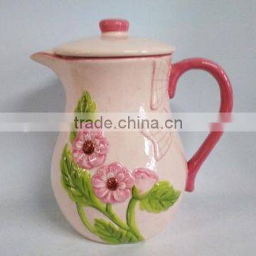 Hot sell ceramic pink teapot