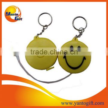 Advertising smiling face tape measure keychain