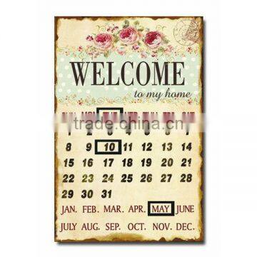 Cheapest!!!Vintage Metal Decorative Sign Metal Wall Plaque Tin Plate Metal Calendar