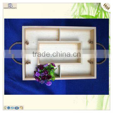 Restaurant Servicing Decorating Polished Pine Wooden Craft Plate Tray photo-4