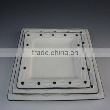 Eco-friendly White Porcelain Plate Round Square Oval Leaf Shape photo-6