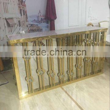 Golden Wedding Table Metal Bar Table With Stainless Steel