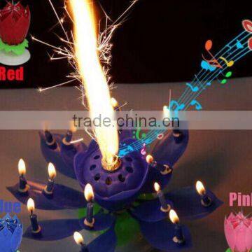 Magical opening flower musical best happy birthday candle