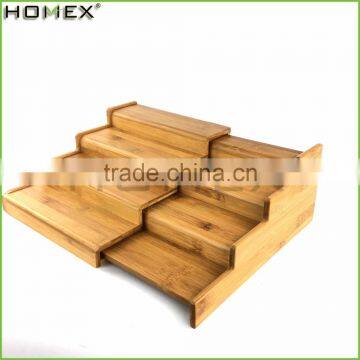 Bamboo Spice Stand 4 Shelf with Expanding Rack/Homex_FSC/BSCI Factory