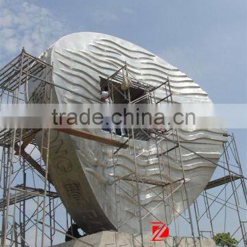 Outdoor Large Stainless Steel Chinese Coin Style Sculpture