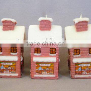 Christmasville Christmas Village Pink Shop Candles