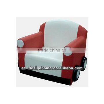 RED/WHITE CAR PVC/WOODEN KID ONE SEAT SOFA