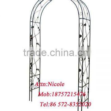 Powder coated wrought steel rose garden arch