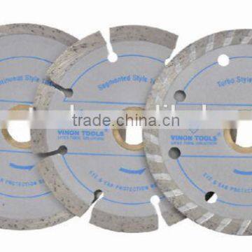 Tri pack of Turbo/ Segment / Continuous diamond blade for cutting tile, marble, concramic , granite and brick