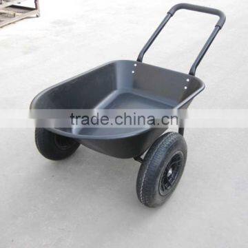 5 cubic feet Poly Tray Garden Wheelbarrow with double wheels