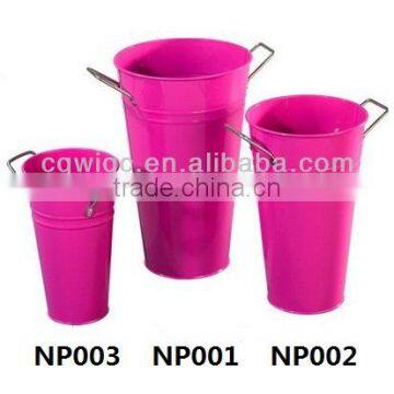 2014 HOT-SALE cheap tall metal red flower pot