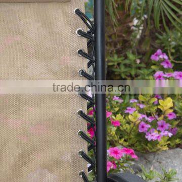 2 Pack Garden Teslin Pool Tan Folding Zero Gravity Lounge Chair photo-6