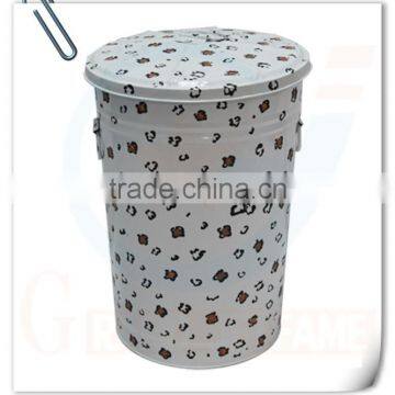 painted household metal stronger galvanized dust bin with lid