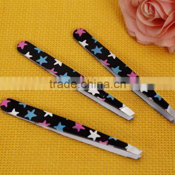 Colorful Paper Cover Straight Shape Eyebrow Tweezer in Beauty Salon photo-5