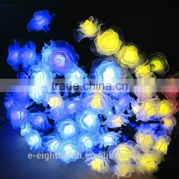 2016 new hot sale solar powered Multicolor 20 led outdoor Fairy Light Rose shaped christmas string lights