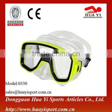Scuba safety lens wide view skirt diving mask