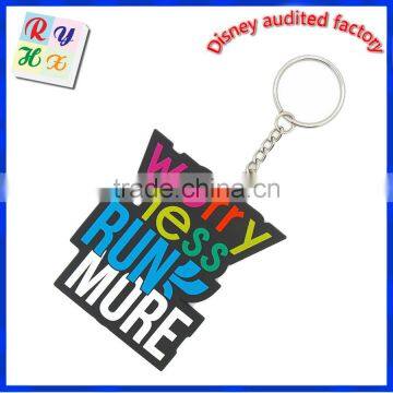 Letter Custom Pvc Rubberised Keychain , Silicone Keychain With Metal Key Ring photo-4