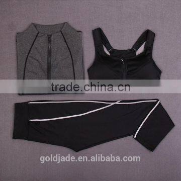 Spandex Women Sexy Fitness Yoga Wear for Women Sportswear Clothes Three Pieces photo-4