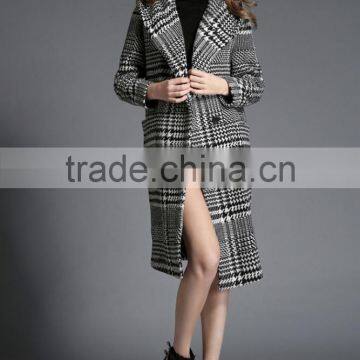 Auschalink Outdoor Fashion Women Tweed Hoodie Coats Plaid Design photo-4