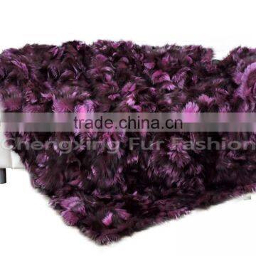 CX-D-82A Real Fur Silver Fox Real Fur Throw Blanket photo-2