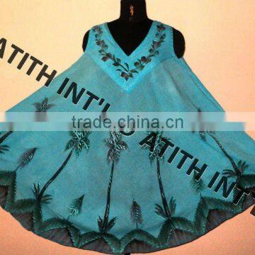 RAYON TIE DIE UMBRELLA DRESS