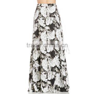 MGOO Latest Design Fashion Maxi Skrits For Women With White Floral Block Print A Line Floor Length 15146A121 photo-5