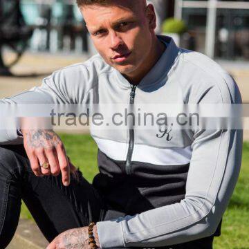 Fashion Style Mens 100% Polyester Baseball Jacket Full Zipper Tracksuit Top Panel Raglan Long Sleeve Hoodie Jacket