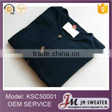 High Quality Custom Plain Blank Navy Blue Knitted Kids Girls Cardigan Sweaters photo-1