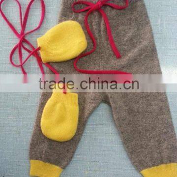 2015 casual high quality soft 100%cashmere pants design for baby