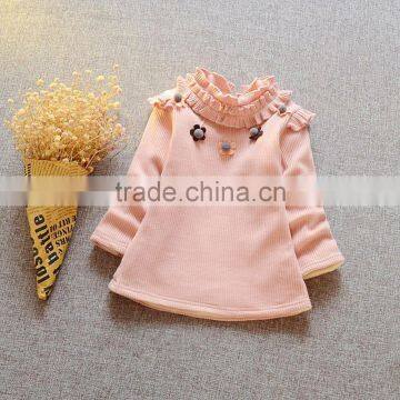 Cotton and Cashmere Coat Girls Lace Collars Agaric Children Coat photo-3