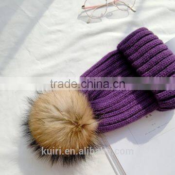 15 Colors Big Real Fur Poms Fashion Classic Tight Knitted Fur Ball Pom Poms Knitted Hat Women Cap Winter Beanie Fox Fur Balls photo-2