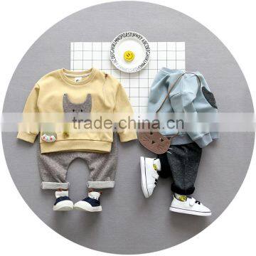 S17743A 2017 fashion Kids Clothes Long Sleeves Trousers Sets 2 Pieces Outfits